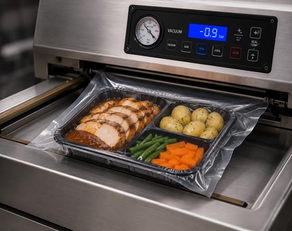 Ready meal tray sealing application