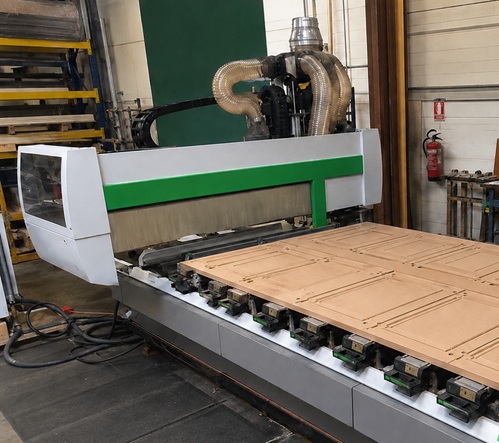 Furniture production CNC vacuum hold down