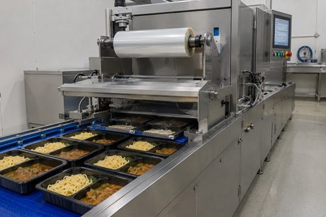 Food tray sealing machine