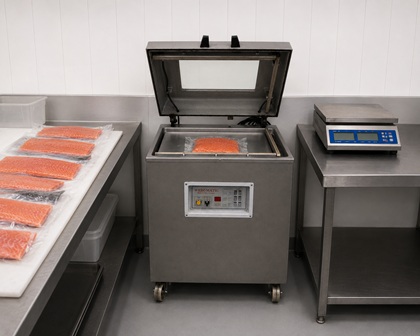 Fish and seafood chamber vacuum packaging