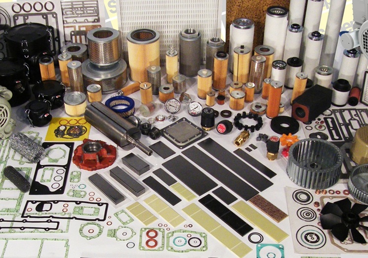 Vacuum pump spare parts including carbon vanes, filters, service kits and oil separators