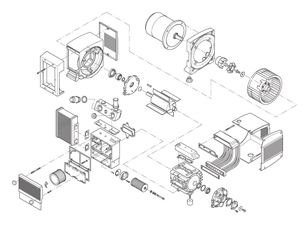 Elmo Rietschle vacuum pump spares and filters